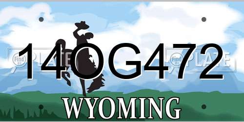 14OG472 Wyoming License Plate