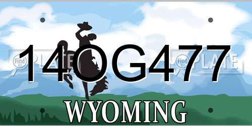 14OG477 Wyoming License Plate