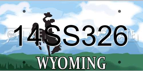 14SS326 Wyoming License Plate