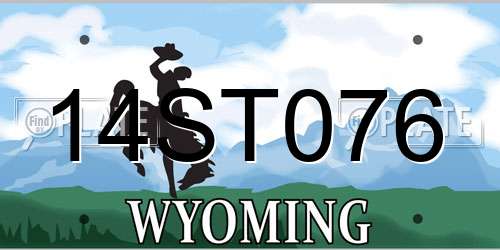 14ST076 Wyoming License Plate