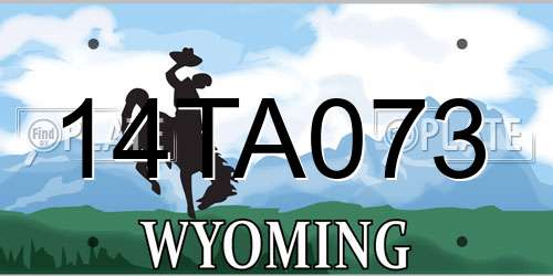 14TA073 Wyoming License Plate