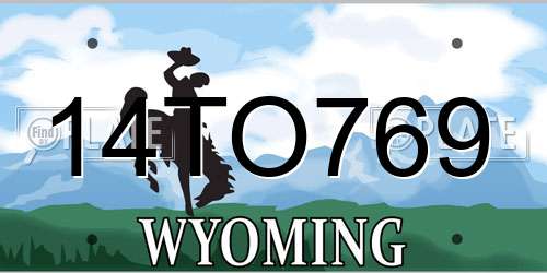 14TO769 Wyoming License Plate
