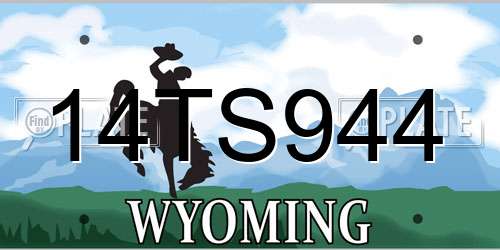 14TS944 Wyoming License Plate