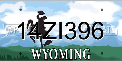 14ZI396 Wyoming License Plate