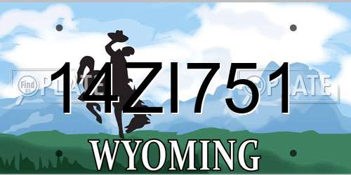 14ZI751 Wyoming License Plate