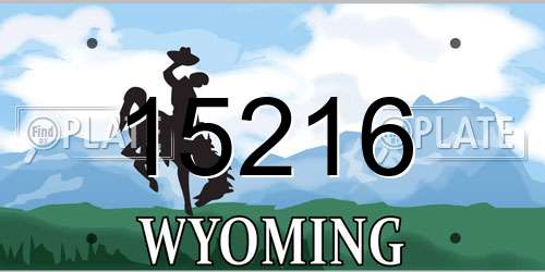 15216 Wyoming License Plate
