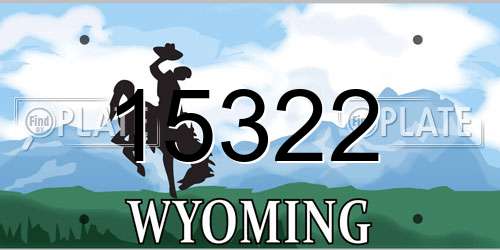 15322 Wyoming License Plate