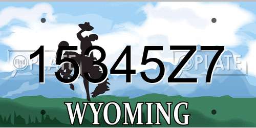15345Z7 Wyoming License Plate