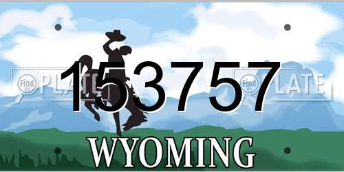 153757 Wyoming License Plate