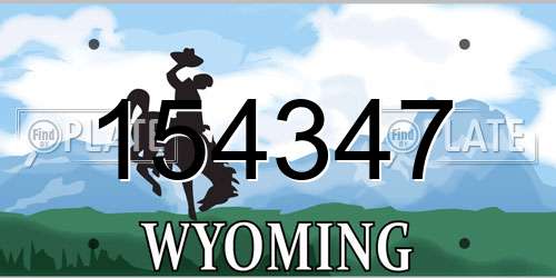 154347 Wyoming License Plate