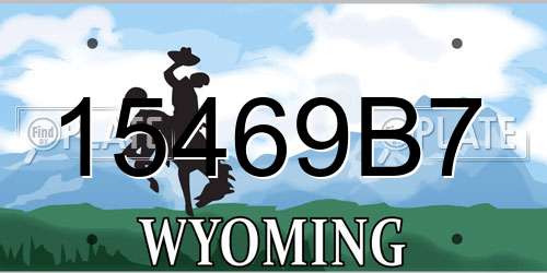 15469B7 Wyoming License Plate