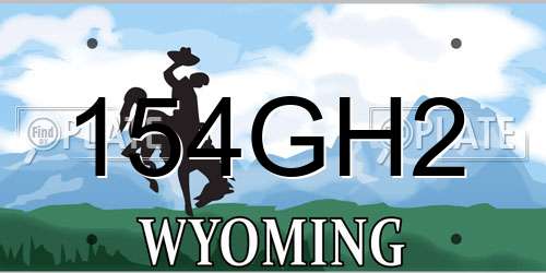 154GH2 Wyoming License Plate