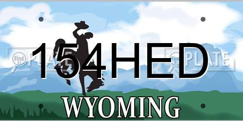 154HED Wyoming License Plate