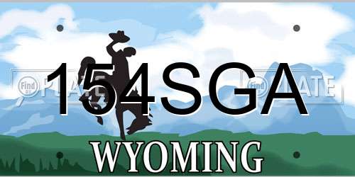 154SGA Wyoming License Plate