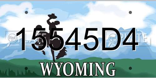 15545D4 Wyoming License Plate