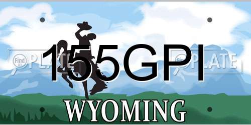 155GPI Wyoming License Plate