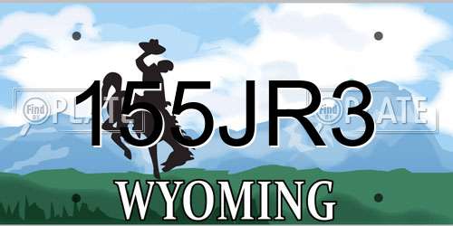 155JR3 Wyoming License Plate
