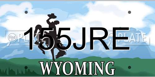 155JRE Wyoming License Plate