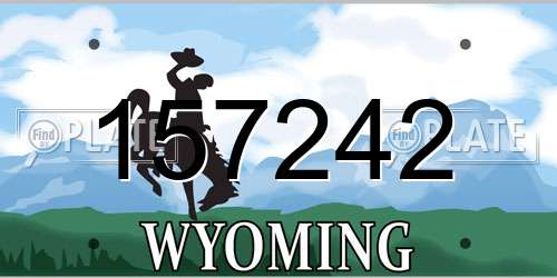 157242 Wyoming License Plate