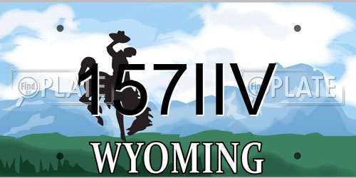 157IIV Wyoming License Plate