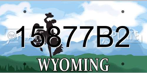 15877B2 Wyoming License Plate
