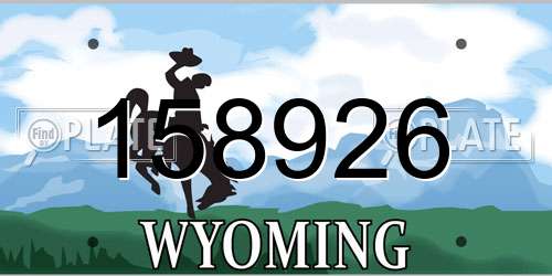 158926 Wyoming License Plate