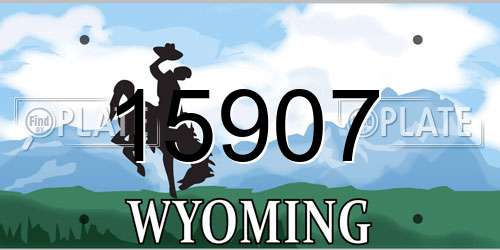 15907 Wyoming License Plate
