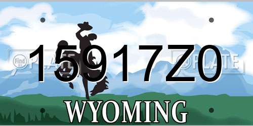 15917Z0 Wyoming License Plate