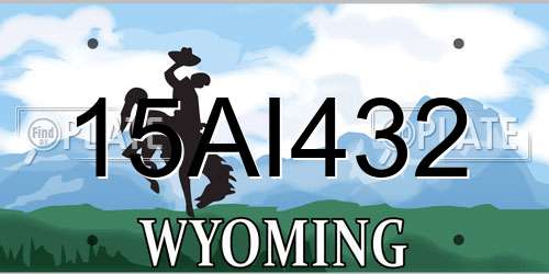15AI432 Wyoming License Plate