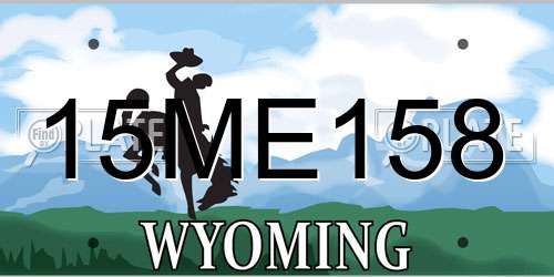 15ME158 Wyoming License Plate