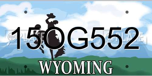 15OG552 Wyoming License Plate