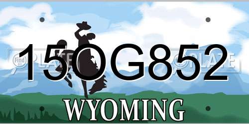 15OG852 Wyoming License Plate