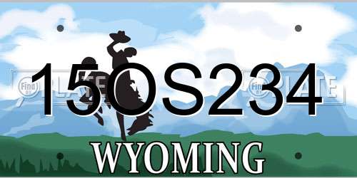 15OS234 Wyoming License Plate