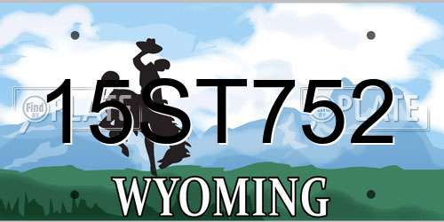15ST752 Wyoming License Plate