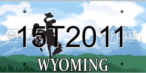 15T2011 Wyoming License Plate