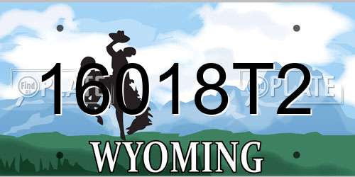 16018T2 Wyoming License Plate