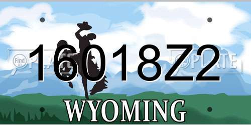 16018Z2 Wyoming License Plate