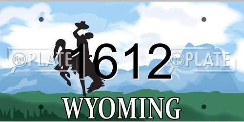 1612 Wyoming License Plate