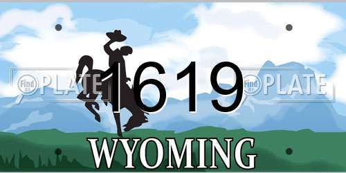 1619 Wyoming License Plate