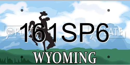 161SP6 Wyoming License Plate