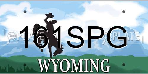 161SPG Wyoming License Plate