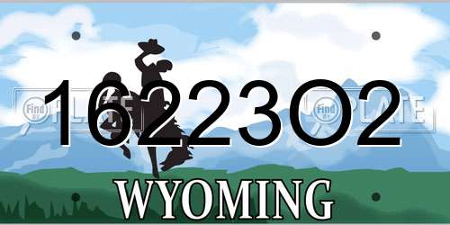 16223O2 Wyoming License Plate