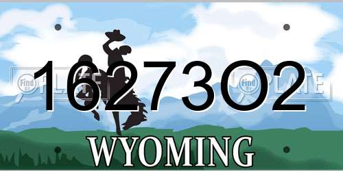16273O2 Wyoming License Plate
