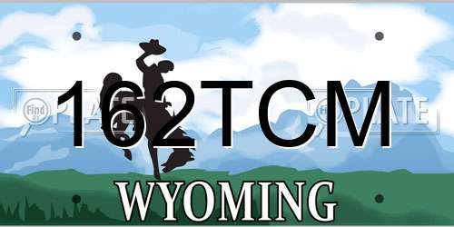 162TCM Wyoming License Plate