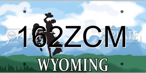 162ZCM Wyoming License Plate