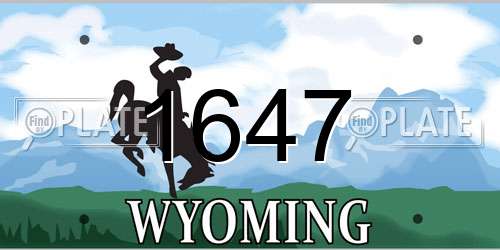 1647 Wyoming License Plate