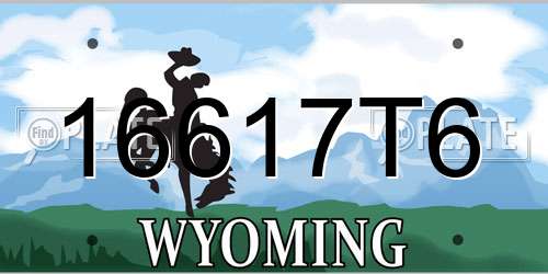 16617T6 Wyoming License Plate