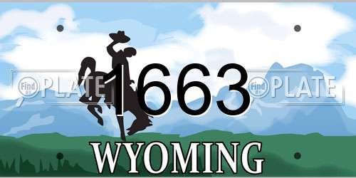 1663 Wyoming License Plate