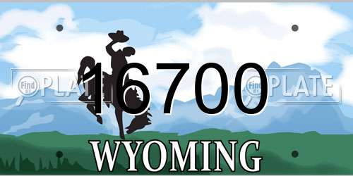 16700 Wyoming License Plate
