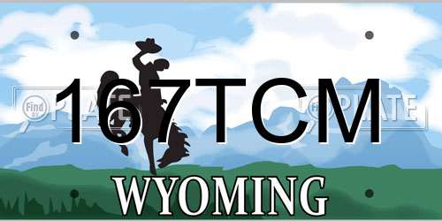 167TCM Wyoming License Plate